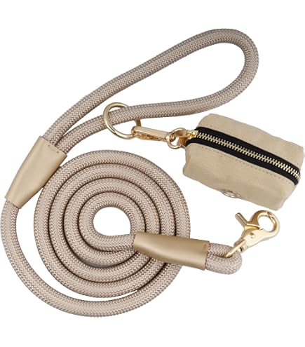 Wisedog 5FT Rope Dog Leash - Soft Padded Handle With 360° Swivel Buckle, Sage Green