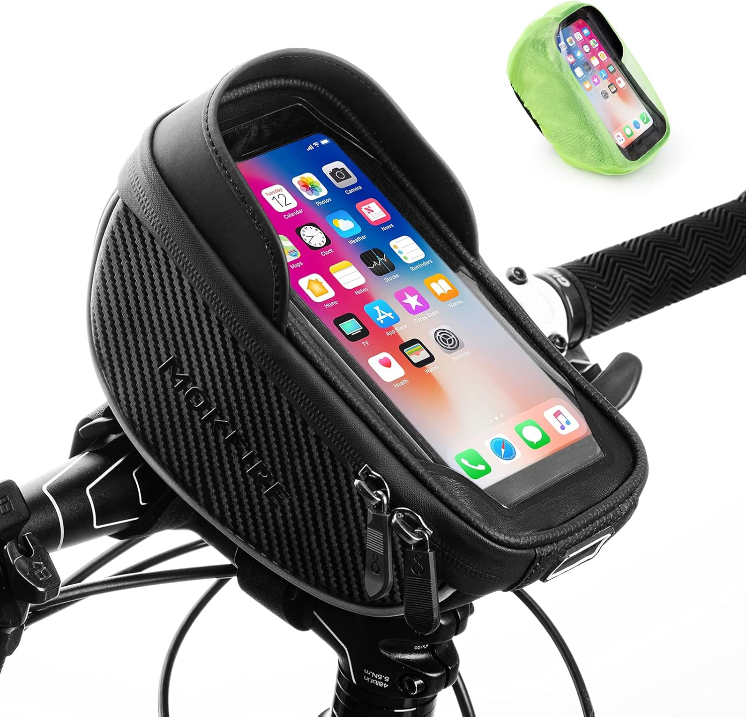 MOKFIRE Bike Phone Holder Bag Bicycle Phone Mount Waterproof Bag Bike Cell Phone Case Handlebar Bag Cycling Phone Pouch Front Frame Bag with TPU Touchscreen for iPhone xs Plus 11 12 pro max Below 6.5" : Sports & Outdoors