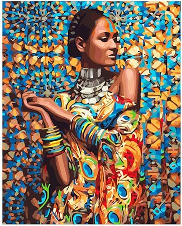 Zhxx Peinture Par Numero Afrique Beaute Marry Figure Toile Mariage Decoration Art Photo Cadeau Sans Cadre 40x50cm Amazon Fr Cuisine Maison