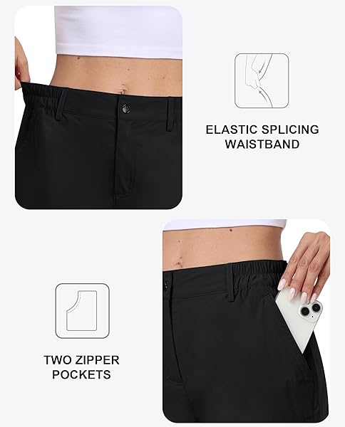 MOFIZ WOMENS SHORTS WITH POCKETS LOOSE FIT CASUAL CARGO SHORTS LIGHTWEIGHT LADIES HIKING SHORTS BLACK XL