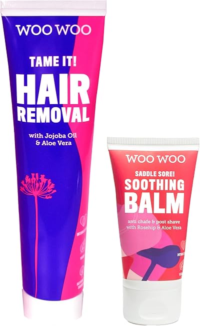 woowoo Tame It! Hair Removal Cream 100ml & Saddle Sore! Balm 50ml Bundle
