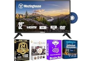 Westinghouse 24-Inch HD TV/DVD Combo, 720p LED, Small Flat Screen Non-Smart TV, DVD Built-in Includes 2-Year Warranty (1-Year Manufacturer + 1-Year CPS Protection Plan) & Streaming Bundle