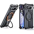 XAOVUIR Pixel 9 Pro XL Case Magnetic with Kickstand, Slim Metal Frameless Case for Google Pixel 9 Pro XL, Cool Drop-Proof Protective Thin Cover for Google 9ProXL 5G 6.8 inch Black