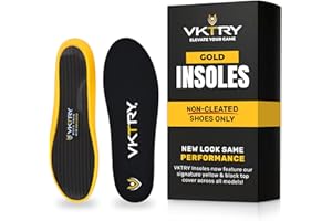 VKTRY Gold for Non-Cleated Shoes - Carbon Fiber Performance Insoles - Customized Athletic Inserts for Sports Basketball Volleyball Running & More | Shock Absorption US M9.5-10, W11.5-12, 121-170lbs