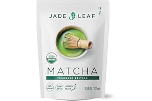 Jade Leaf Matcha Organic Premium Ceremonial Grade Matcha Green Tea Powder - Japanese - Culinary, Ingredient, Ceremonial Barista Teahouse, Latte, Collagen, 3.53 Ounce (Pack of 1), Ceremonial Teahouse Tin