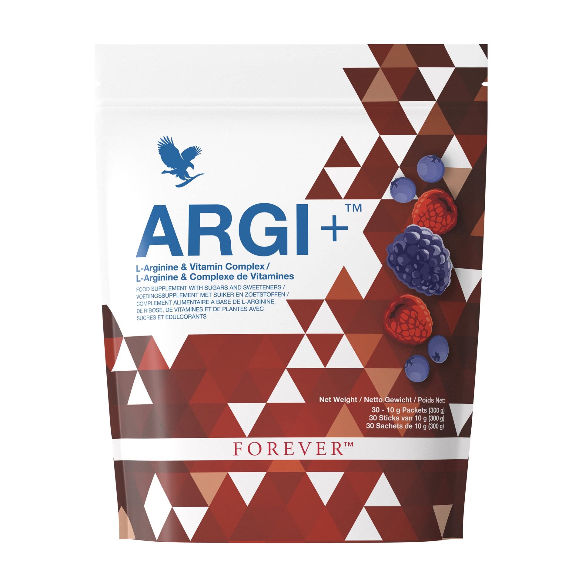 Forever Living Products ARGI+, 30 sachets per Pouch, Delicious Berry Flavour, 5g of L-arginine per Serving, Gluten Free
