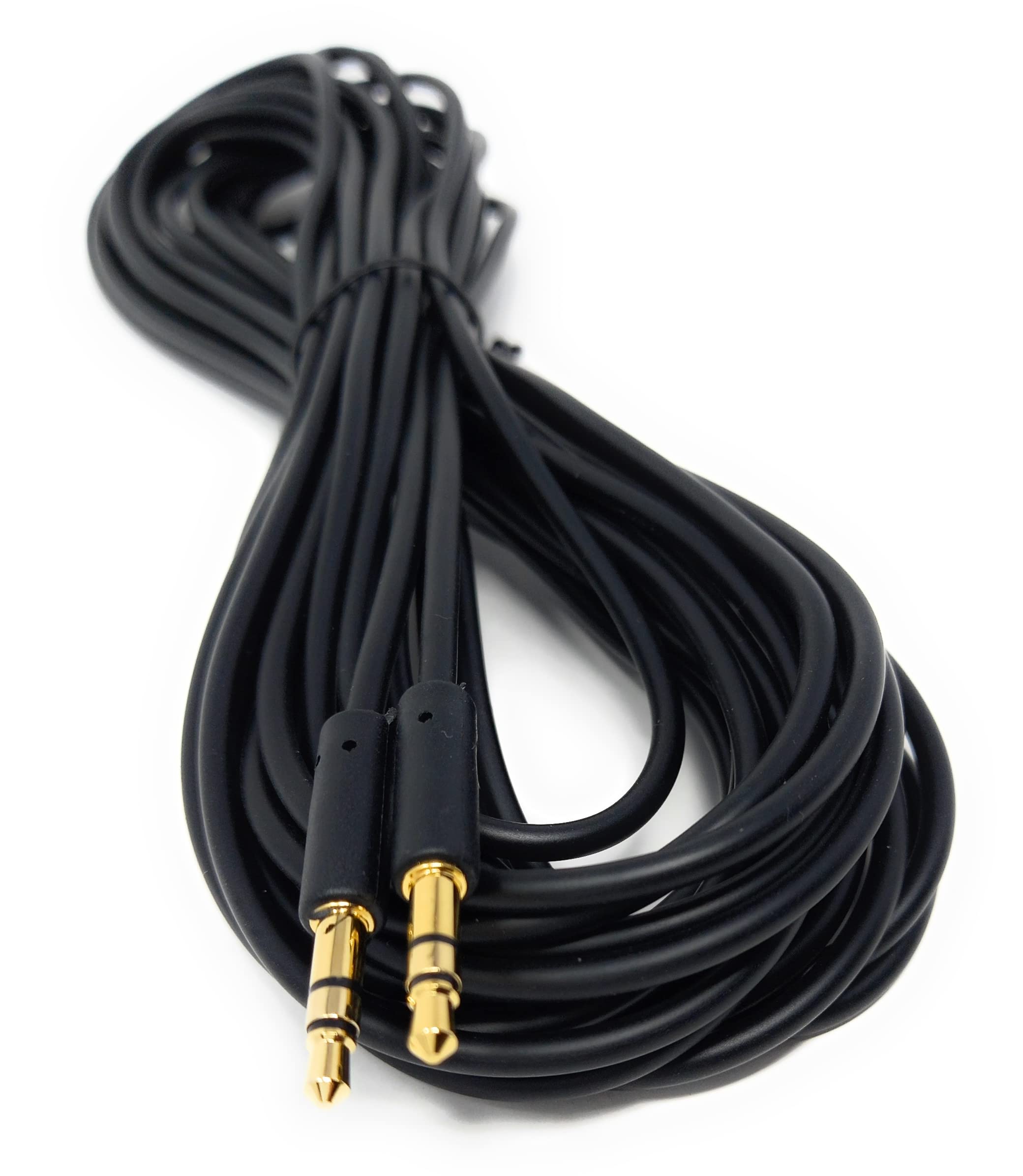 DRUT 7.5m 3.5mm Stereo Audio Jack Plug to Plug, Male to Male AUX, Slim Flexible Lead Cable 24.6ft Black