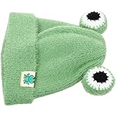 ABOOFAN Frog Hats for Kids Crochet Hat Frog Baby Winter Warm Knit Hat Infant Toddler Kid Crochet Beanie Cap (Green)