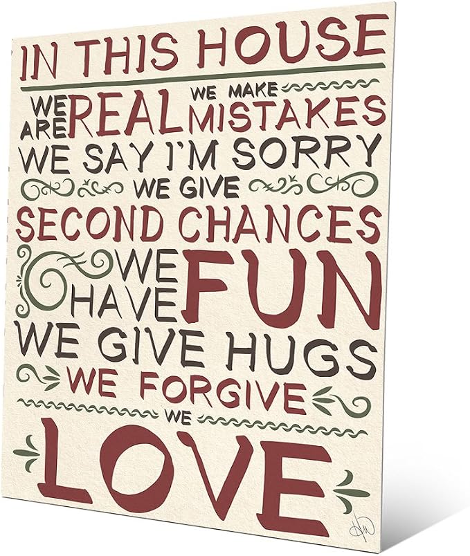 amazon com in this house family we love saying quote in autumn colors wall art print on metal posters prints amazon com