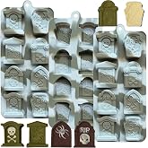 Halloween Chocolate Mold，3PCS Tombstone Silicone Candy Mold RIP Gravestone Ice Cube Mold for Chocolate Candy Jello Soap Cake Cupcake Decoration