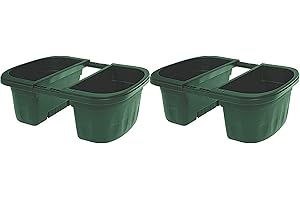 Apollo Exports International AP-30231/2 16" Double Sided Adjustable Railing Planter, (Set of 2), Green