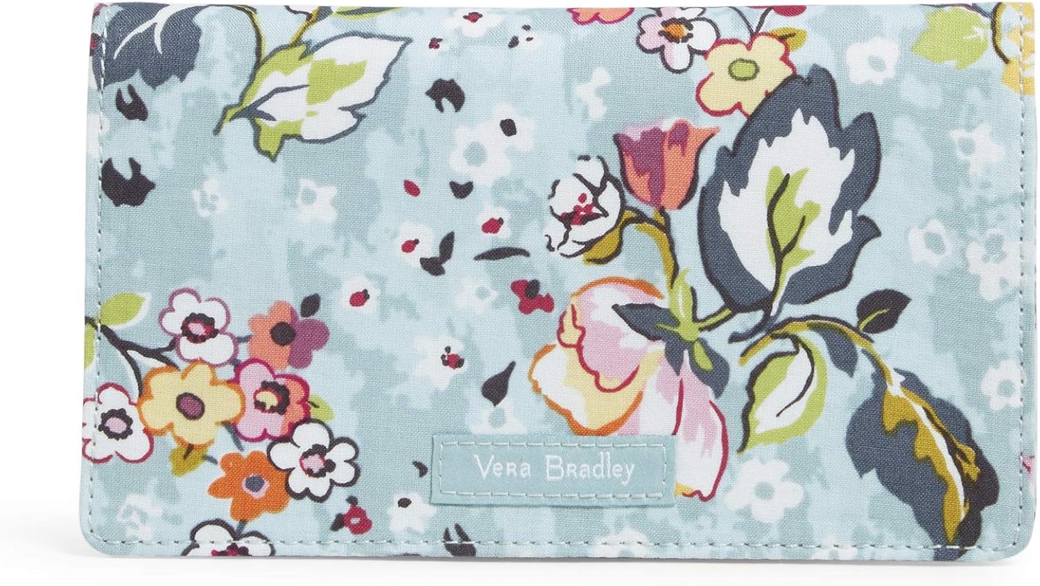 Vera Bradley Women's Signature Cotton Checkbook Cover, Floating Garden: Clothing