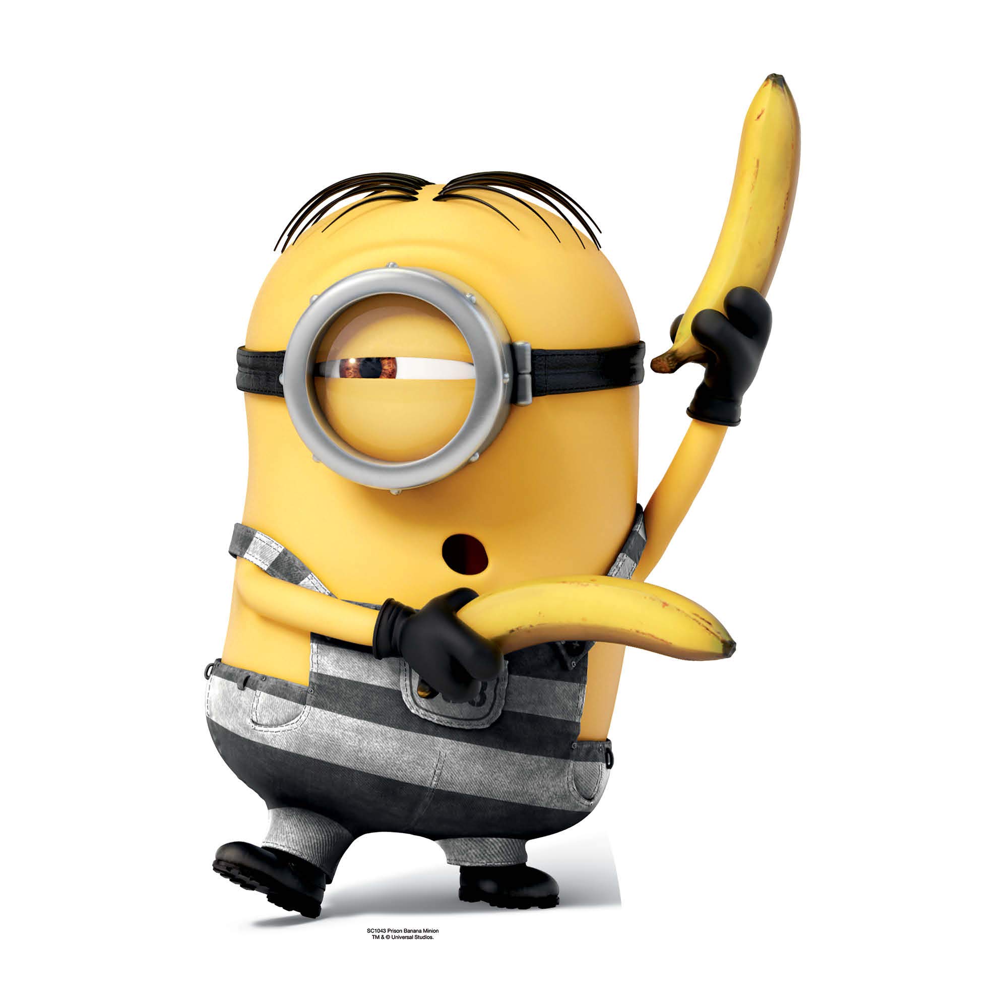 Star Cutouts SC1043 Life Size Cut Out Of Prison Banana Minion, 84 cm,Yellow