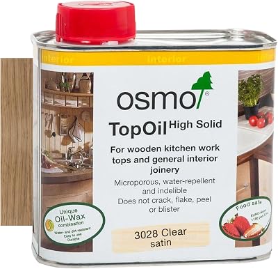 Osmo TopOil High Solid Wood Oil 3028 Clear Satin 500ml Food Safe