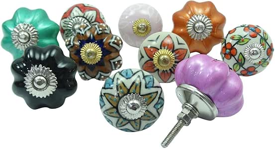 Perillas del gabinete único lote de 10 piezas de cerámica multicolor