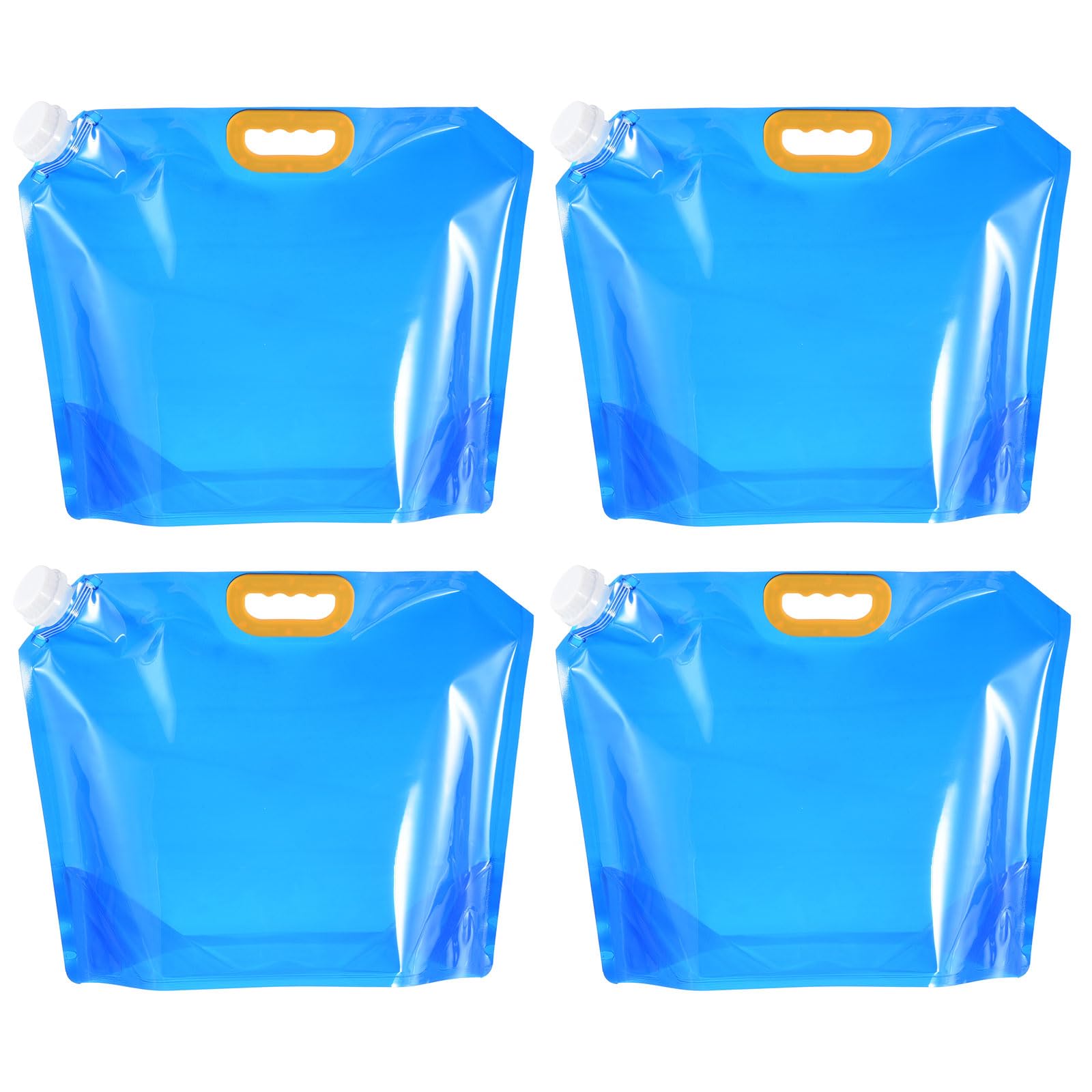 PATIKIL 2.6 Gallon Collapsible Water Container Bag, 4 Pack Plastic Storage Jug Folding Water Bag for Camping, Hiking, Emergency Water Storage, Blue