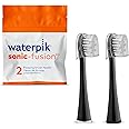 Waterpik Genuine Compact Replacement Brush Heads With Covers for Sonic-Fusion Flossing Toothbrush SFRB-2EB, 2 Count Black