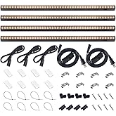 Barrina T5 Grow Lights for Indoor Plants, 2FT 40W (4 X 10W) Magnetic Installation, Full Spectrum Grow Light Strip with Individual Switch, Grow Lamp with Black Cover, Plug and Play, Yellow, 4 Packs