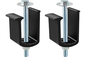 MOTAFAR 2 PCS Truck Tool Box Clamps Mounting Kit, Box Truck Accessories, Universal Aluminum Tie Down Clamps for Tool Boxes,Trucks, Campers, Truck Bed, Mounting Kit(Black)