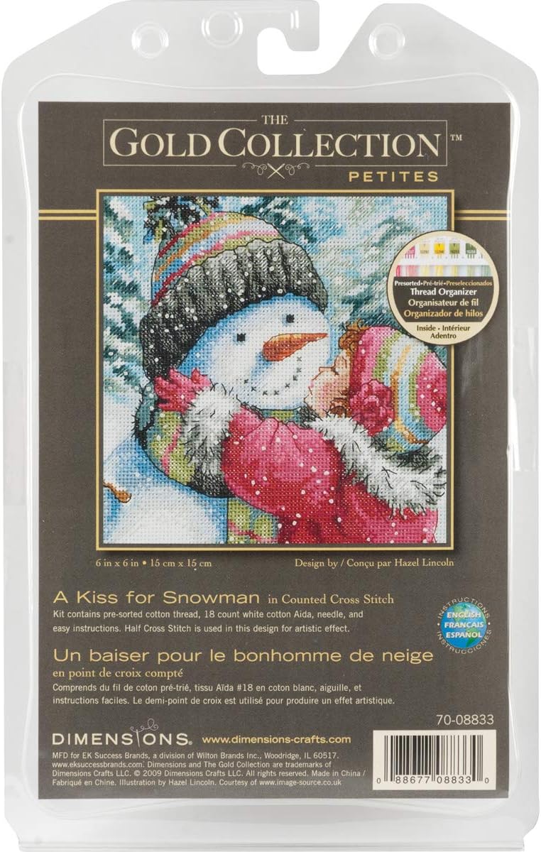 DIMENSIONS 70-08833 A KISS for Snowman White, 15 cm x 15 cm - Image 4
