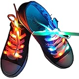 Lystaii LED Light Waterproof Shoelaces Shoestring Battery Powered Flash Lighting the Night for Party Hip-hop Dancing Skating 