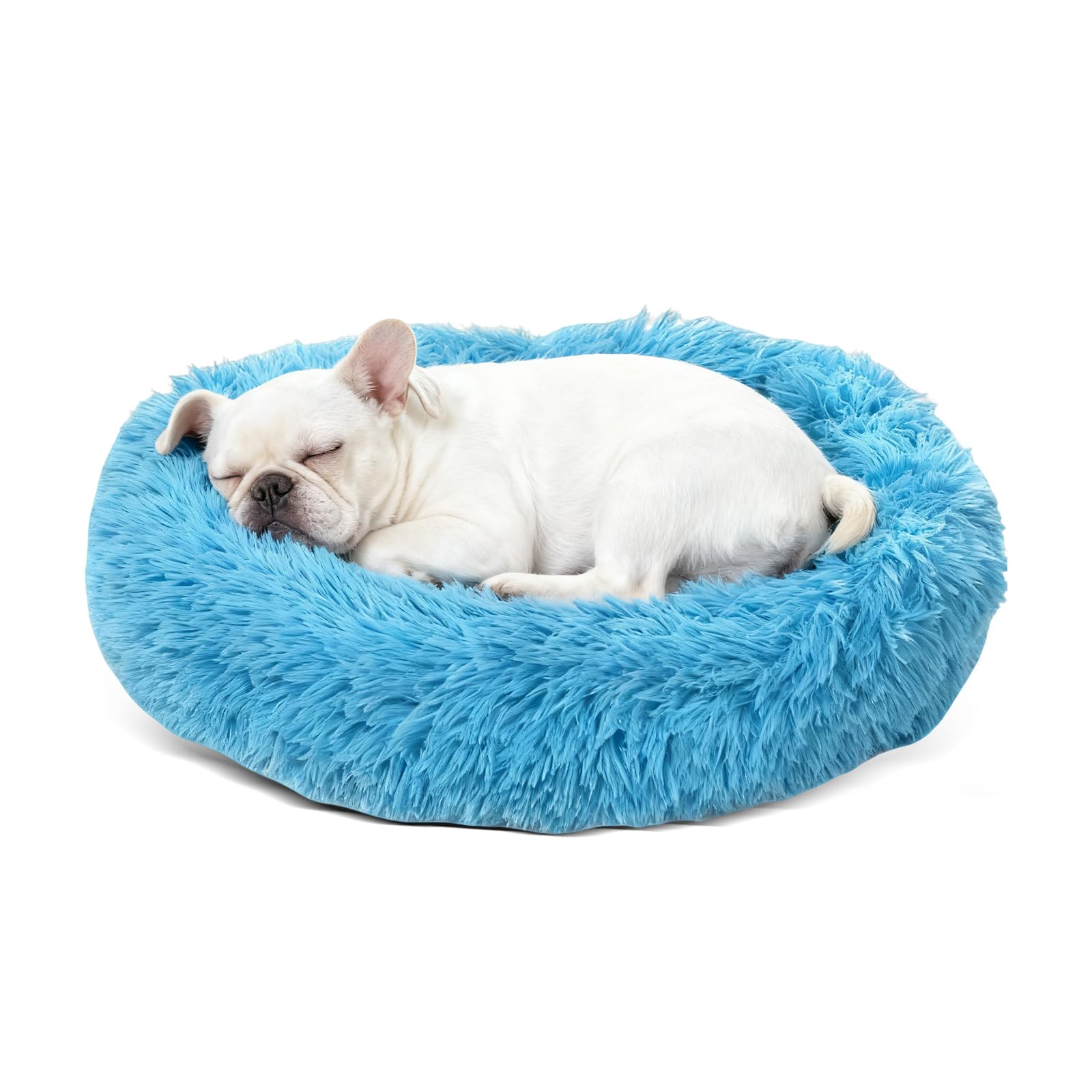 PETCUTE Dog Bed Cat Bed for Indoor Cats Washable Plush Donut Pet Bed Soft Calming Cuddler Kennel Small Medium Large