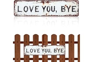 Love You Bye Metal Sign Vintage Style, 16x4 Inch Iron Wall Decor with Pre-Drilled Holes Rustic Wall Art Plaque for Doorway Ho