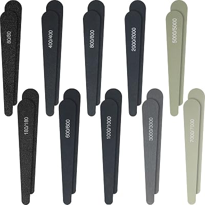 Honoson 20 Pcs Sanding Sticks Set 10 Grits for Plastic Models Wood Car Parts