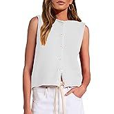 YUNLORIA Womens Casual Crew Neck Sleeveless Sweater Vests 2026 Fall Button Down Ribbed Knit Tank Tops Loose Trendy Cardigans