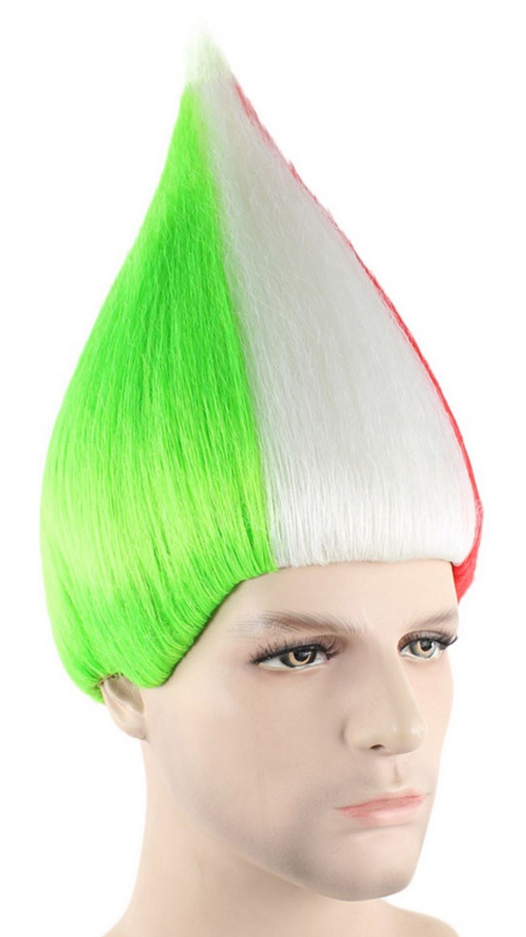 Cece Trolls Wig Italy Flag Hairpiece For Sport Football Fan Costumes Party