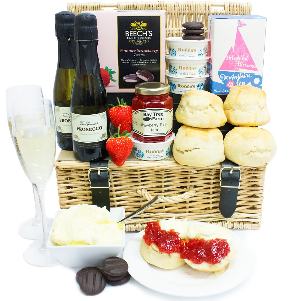 TRURO CREAM TEA HAMPER English Cream Tea Hampers with Clotted Cream