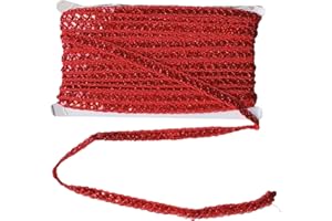 CAICXI 14 Yards 0.47 inch Sparkle Bling Gleaming Ribbon Sequins Trim Spool Sewing String Applique Bridal Wedding Applique Crafts (Red)