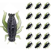 Vizni 50Pcs Cricket Lures for Fishing, Soft Plastic Baits Rubber Crickets | These fake rubber crickets serve as artificial bluegill soft plastic bug baits for your pond lure fishing.