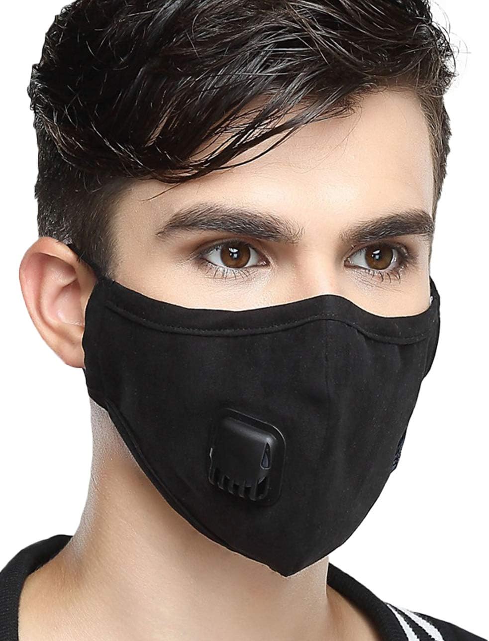 N95 Mask Dust Mask PM2.5 Pollen Allergy flu Insert Washed Reusable Masks Cotton Mouth Mask for Men Women Mask Balck