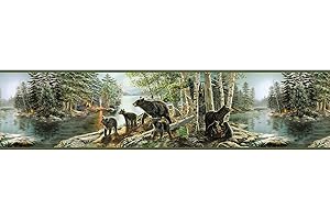 Chesapeake TLL01531B Salvador Green Bear Necessities Border Wallpaper