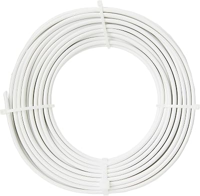Merriway BH01524 2-Core Flat Flex Cable 0.75mm White 10 Metres 2192Y Cable