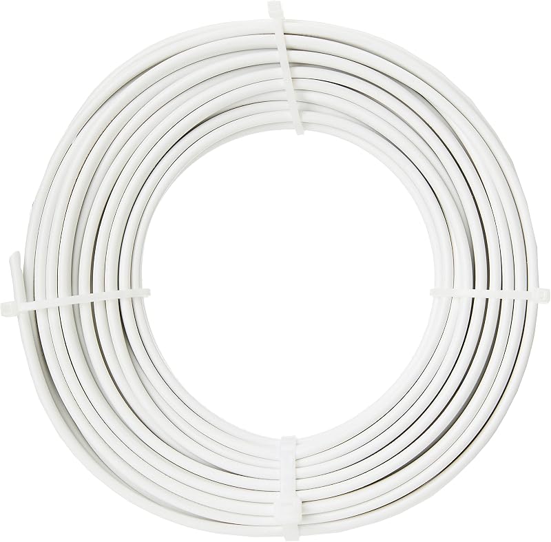 Merriway BH01524 2-Core Flat Flex Cable 0.75mm White 10 Metres 2192Y Cable