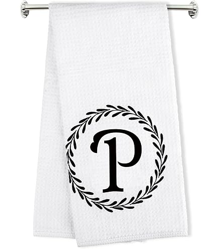 Avanti Linens Monogram Fingertip Towel – 100% Cotton, 11x18 Inches, Embroidered Letter K, White/Gray