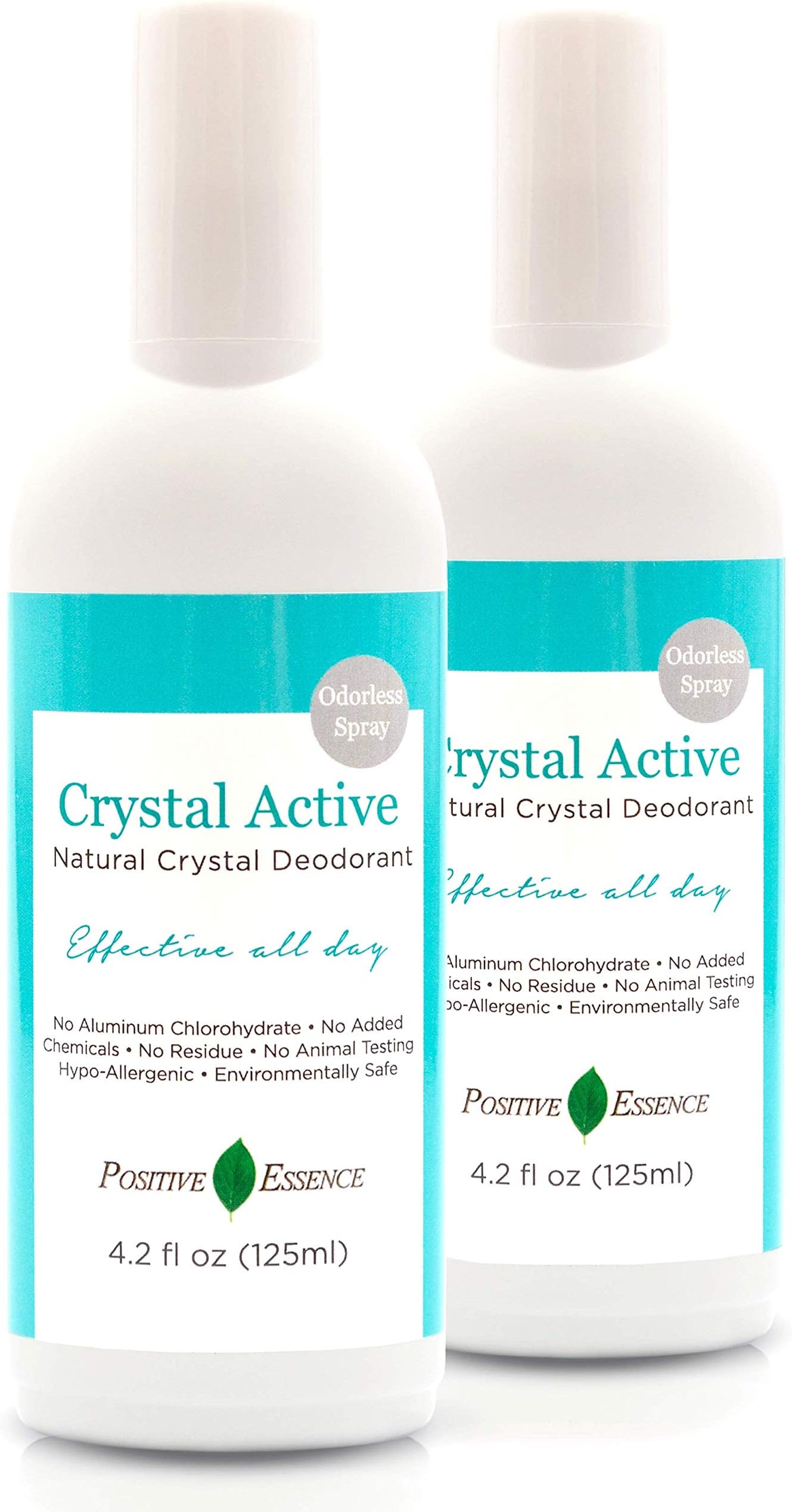 Crystal Deodorant Spray, 100% Natural, Long Lasting, Single Ingredient, No Aluminum Chlorohydrate or Chemicals, Unscented, Odorless Thai Crystal Deodorant Spray, Mineral Salt Spray, 125 ml/4.2 Fl Oz