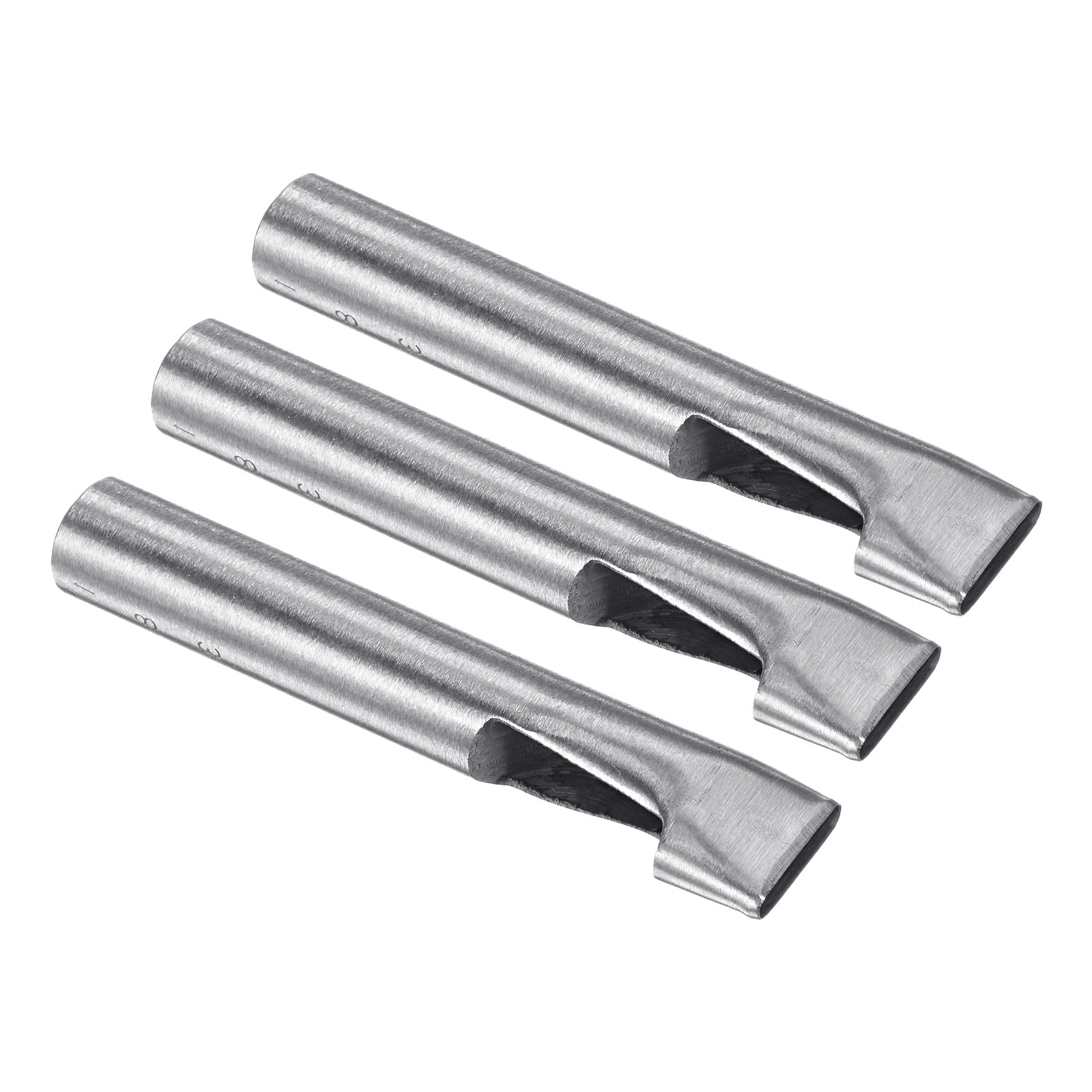 Kozelo 3pcs Oval Leather Hole Punch - [3 x 18mm] 45# Steel Flat Punch Cutter Tool Hollow Punching for Belt Leather Craft Clothes Use, 105mm / 4.1" Long