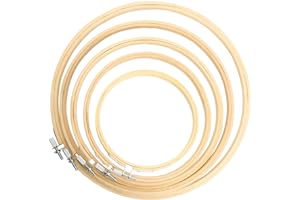Similane 5 Pieces Embroidery Hoops Bamboo Circle Cross Stitch Hoop Ring 5 inch to 10 inch for Embroidery and Cross Stitch