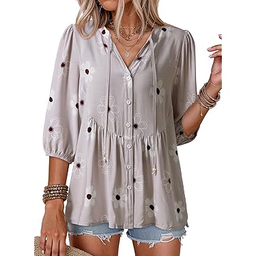 Amazon Best Sellers: Best Women's Blouses & Button-Down Shirts