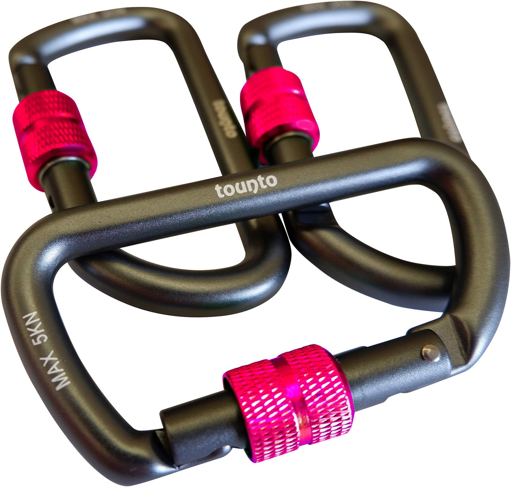 TOUNTO 3 Pack Heavy Duty Locking Carabiners, 3.22" Caribeaner Keychain, 7075 Aluminium Material Carabiner Clips, D-Shaped, Lightweight, Strong