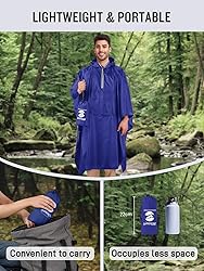 SaphiRose Hooded Rain Poncho Waterproof Raincoat