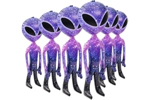 TRIBELLO Tirbello Inflatable Alien Large 36” Inch Galaxy Alien Inflates (Pack of 6) for Pool Play or Decoration for Alien Theme Party - Party Favor