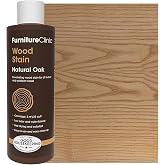Furniture Clinic Wood Stain, Water-Based &amp; Fast Drying, Natural Oak | 8.5 oz bottle of low odor &amp; non-toxic formula with natural matte finish. Restores indoor and outdoor cabinets, furniture.