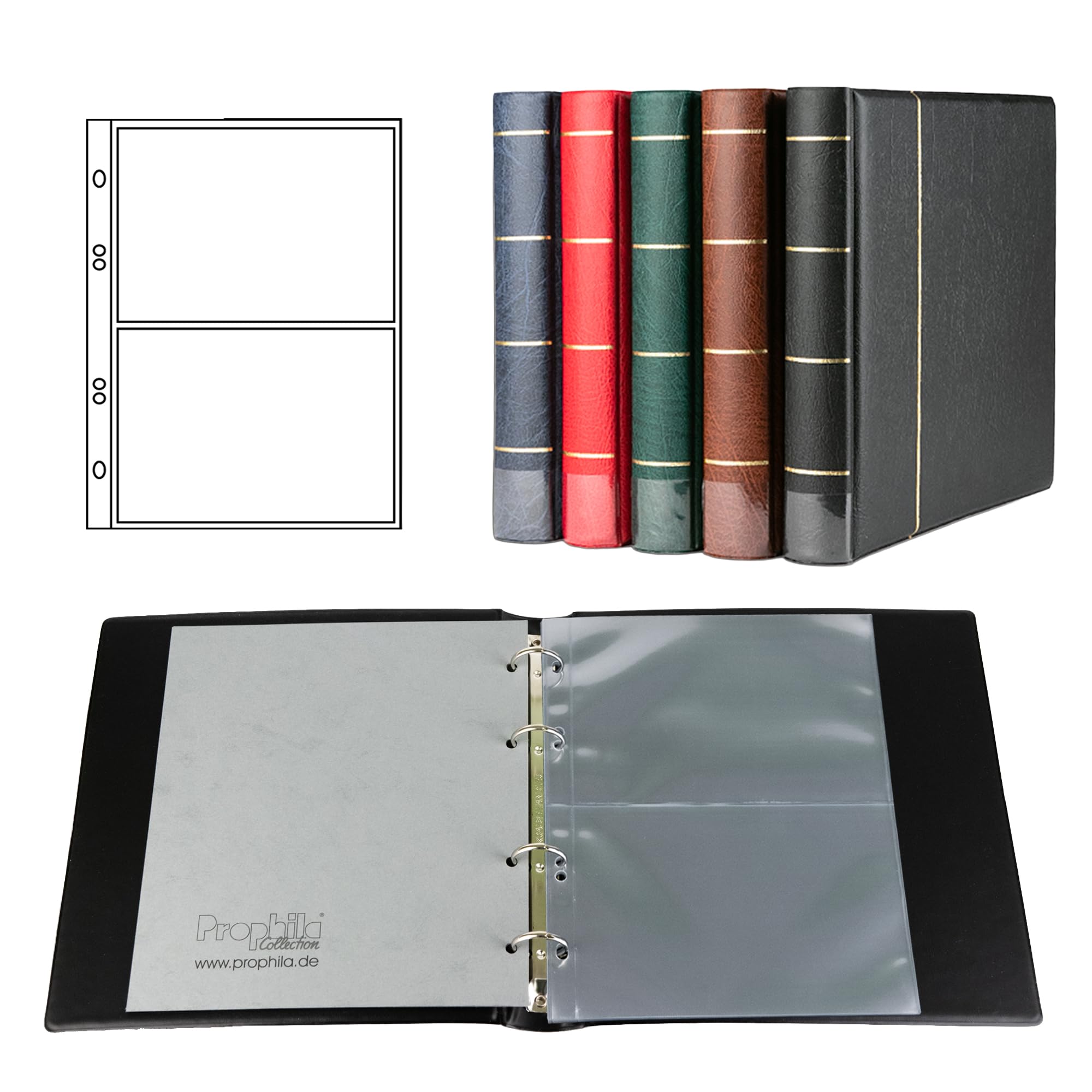 Prophila Postcard Album with 20 pockets for 40 Postcards