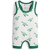 monica + andy Racerback Shortall, 100% Organic Baby Clothes for Boys, Baby Romper, Sizes For Preemie, Newborn & Infant
