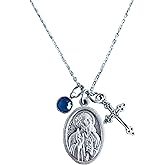 St. Peter Medal Necklace – Patron Saint of Fishermen & Popes – Silver Oxidized Pendant with Cross & Birthstone – Catholic Christian Jewelry for Men & Women