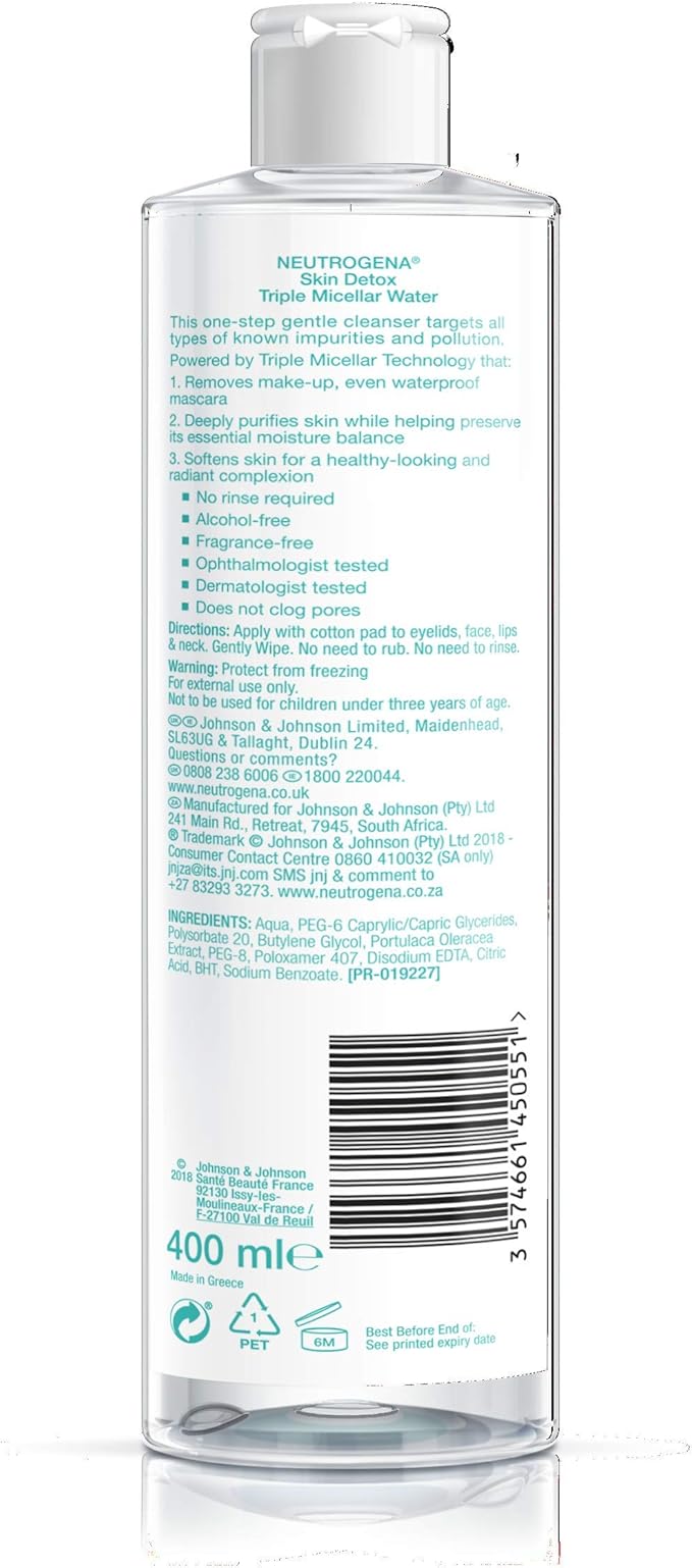 neutrogena skin detox triple micellar water 400ml